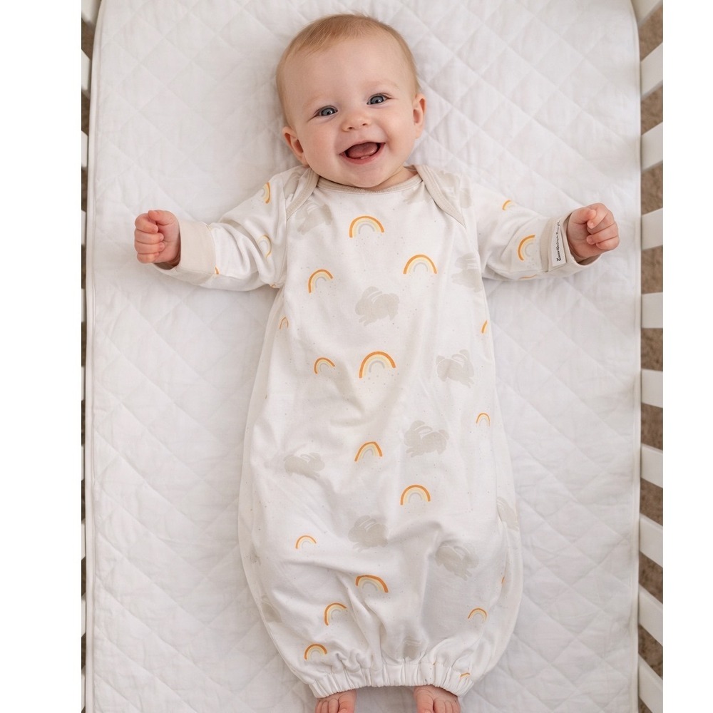 W2 Bunnies By The Bay Gown 0-3 Months Little Sunshine New NWT Orangic